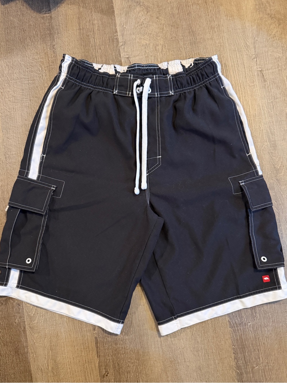 Tony Hawk Mens Black Swim Trunks Size M Drawstring Pockets Lined